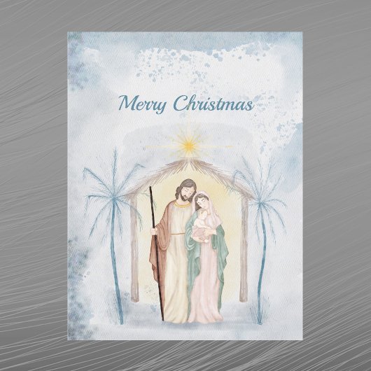 Waterverf kerstboompalmen feestdagenkaart