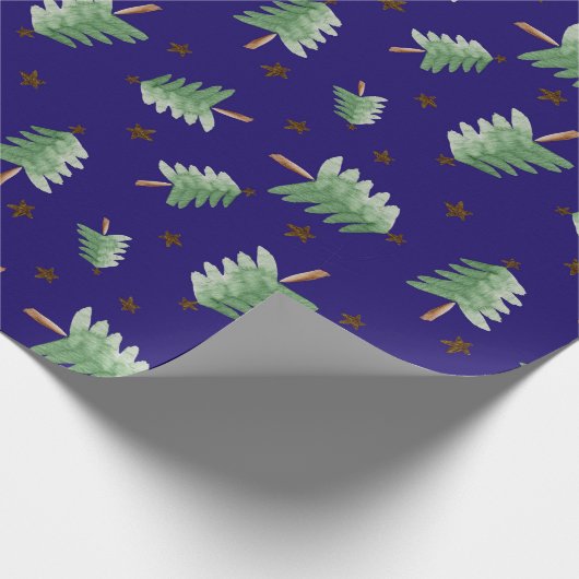 Waterverf kerstboompapier cadeaupapier (Hoek)