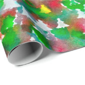 Waterverf kerstboompapier cadeaupapier (Rol Hoek)