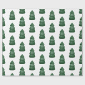 Waterverf kerstboompatroon. Holiday pine Cadeaupapier (Vlak)