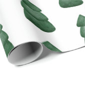 Waterverf kerstboompatroon. Holiday pine Cadeaupapier (Rol Hoek)