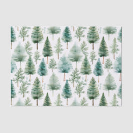 Waterverf kerstboompatroon tissuepapier