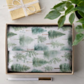 Waterverf kerstboompatroon tissuepapier (Geschenk)