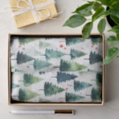 Waterverf kerstboompatroon tissuepapier (Geschenk)
