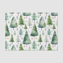 Waterverf kerstboompatroon tissuepapier