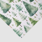 Waterverf kerstboompatroon tissuepapier (Detail)