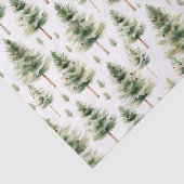 Waterverf kerstboompatroon tissuepapier (Detail)