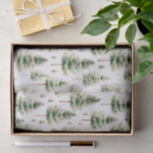 Waterverf kerstboompatroon tissuepapier (Geschenk)