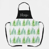 Waterverf kerstboompijn Schort Doodle Art (Voorkant)