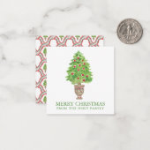 Waterverf kerstboompresentatie notitiekaartje (Voorkant / Achterkant in situ)
