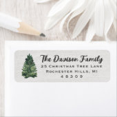 Waterverf kerstboomruitadres etiket (Insitu)
