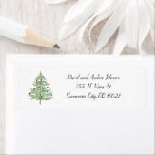 Waterverf kerstboomruitadreslabel etiket (Insitu)