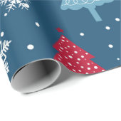 Waterverf kerstboomschildering Snowmanbomen Art Cadeaupapier (Rol Hoek)