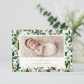 Waterverf kerstboomschilderkunst Foto geboortedatu Aankondiging (Staand voorkant)