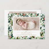 Waterverf kerstboomschilderkunst Foto geboortedatu Aankondiging (Voorkant / Achterkant)