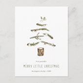 Waterverf kerstboomvakantie feestdagenkaart (Voorkant)