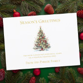 Waterverf kerstboomvakantie Kaart