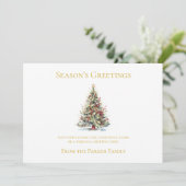 Waterverf kerstboomvakantie Kaart (Staand voorkant)