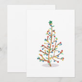 Waterverf kerstboomvakantie-kaartje feestdagenkaart (Voorkant / Achterkant)