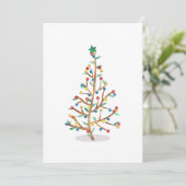 Waterverf kerstboomvakantie-kaartje feestdagenkaart (Staand voorkant)