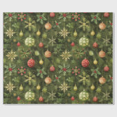 Waterverf kerstboomversiering cadeaupapier (Vlak)