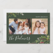 Waterverf kerstboomvlag Handtekening Feestdagenkaart (Voorkant)