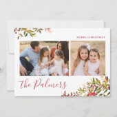 Waterverf kerstboomvlag Handtekening Feestdagenkaart (Voorkant)