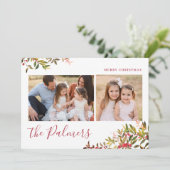 Waterverf kerstboomvlag Handtekening Feestdagenkaart (Staand voorkant)