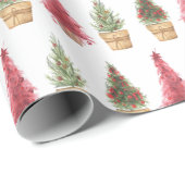 Waterverf kerstboomwerkpapier cadeaupapier (Rol Hoek)