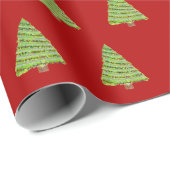Waterverf kerstboomwerkpapier cadeaupapier (Rol Hoek)