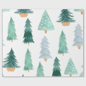 Waterverf kerstboomwerkpapier cadeaupapier (Vlak)