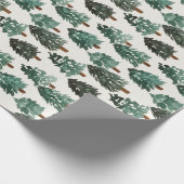 Waterverf kerstboomwerkpapier in groen cadeaupapier (Hoek)