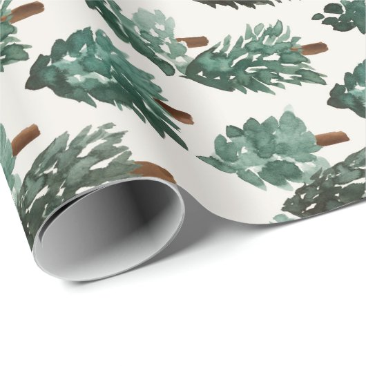 Waterverf kerstboomwerkpapier in groen cadeaupapier (Rol Hoek)