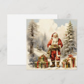 Waterverf Kerstbos Santa met Cadeaus Feestdagenkaart (Voorkant / Achterkant)