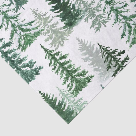 Waterverf Kerstbos Tissuepapier (Detail)