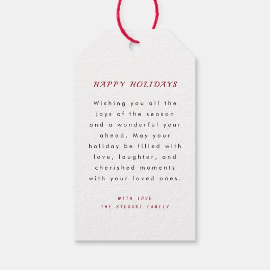 Waterverf Kerstbos Vrolijk en helder Cadeaulabel (Achterkant)