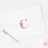 Waterverf kerstbrief C Ronde Sticker (Envelop)