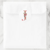 Waterverf kerstbrief J Ronde Sticker (Tas)