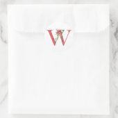 Waterverf kerstbrief W Ronde Sticker (Tas)