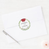 Waterverf kerstbruiloft Envelope Seal Ronde Sticker (Envelop)