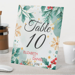 Waterverf Kerstbruiloft Holly Floor Decals Reclamebord Met Voetstuk