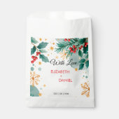 Waterverf kerstbruiloft met Holly Bedankzakje (Voorkant)