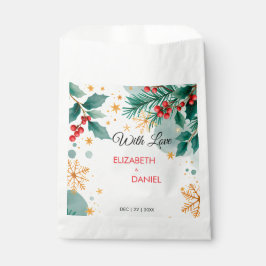 Waterverf kerstbruiloft met Holly Bedankzakje