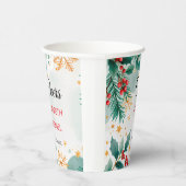 Waterverf kerstbruiloft met Holly Papieren Bekers (Rechts)