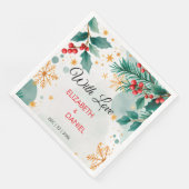 Waterverf kerstbruiloft met Holly Servet (Hoek)