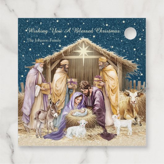 Waterverf kerstcadeau bedankjes labels (Achterkant)