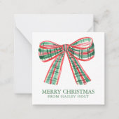 Waterverf kerstcadeau-behuizing notitiekaartje (Voorkant)