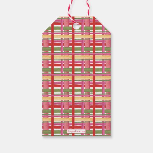 Waterverf kerstcadeau cadeaulabel (Achterkant)