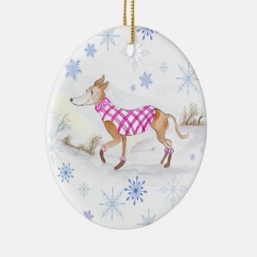 Waterverf kerstcadeau in Sweater Keramisch Ornament (Rechts)