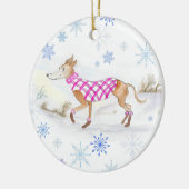 Waterverf kerstcadeau in Sweater Keramisch Ornament (Links)